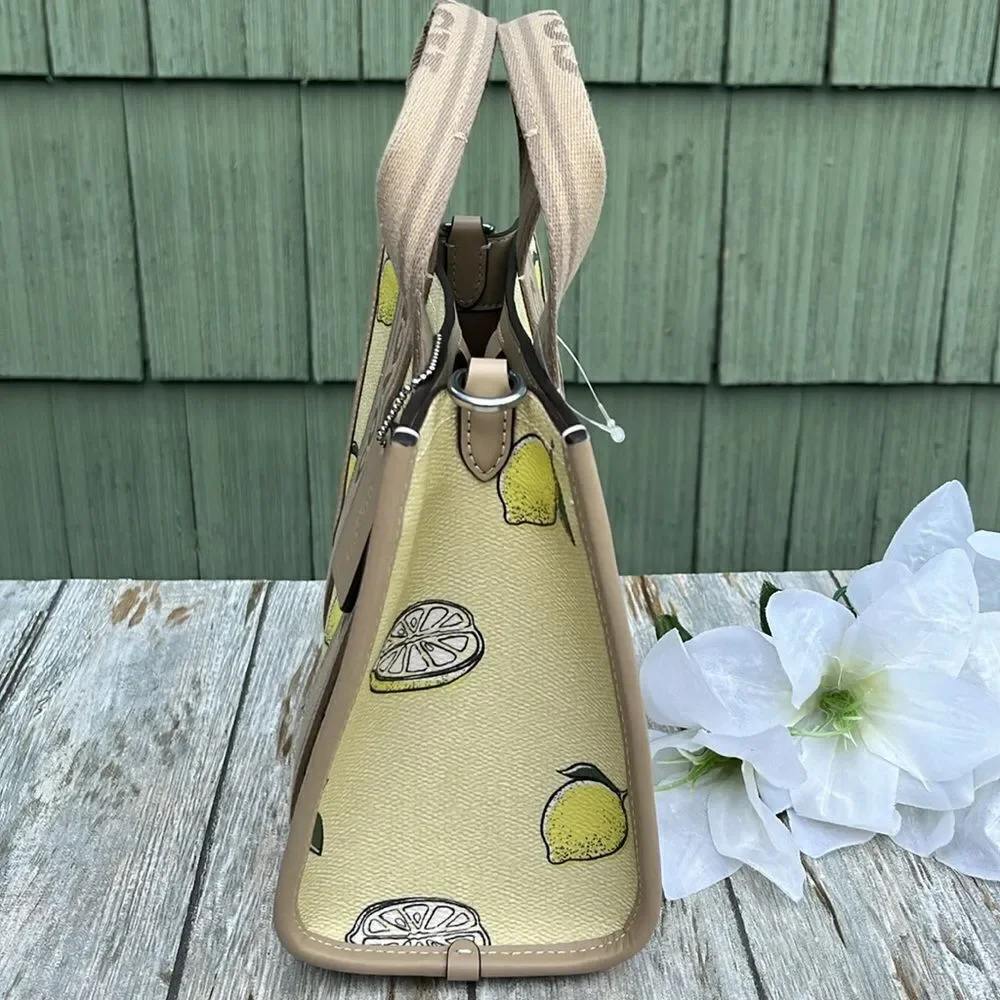 Coach Smith Tote Bag 24 With Lemon Print Purse